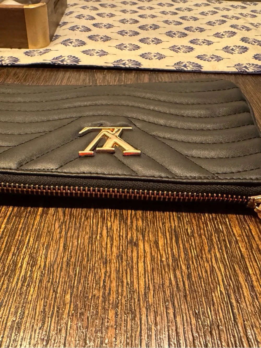 Black Quilted Leather Zip Pouch-Inspired